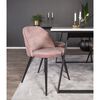 Venture Home Sedie da Pranzo 2 pz Velvet Velluto Nero e Rosa Polvere