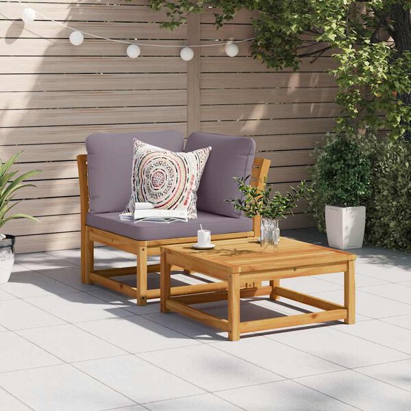 vidaXL Divano Angolare Giardino con Cuscini 73x73x65cm Massello Acacia