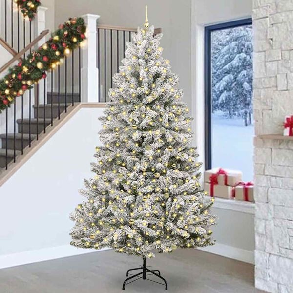 vidaXL Albero di Natale artificiale con 300 LED Verde e Bianco 270 cm