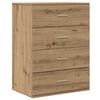 vidaXL Credenza Rovere artigianale 60 x 39 x 80 cm Legno multistrato