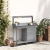 vidaXL Tavolo Invaso con Mobile Grigio 110,5x45x124,5cm Massello Abete