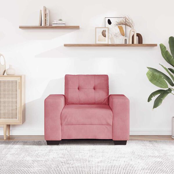 vidaXL Divano Sedia Rosa 60 cm Velluto