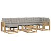 vidaXL Set di divani da esterno 8 pz Bianco e Grigio Chiaro