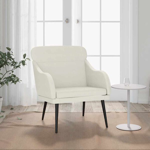 vidaXL Poltrona Crema 63x76x80 cm Velluto