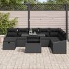 vidaXL Set Divano da Giardino 9 pcs Nero polyrattan