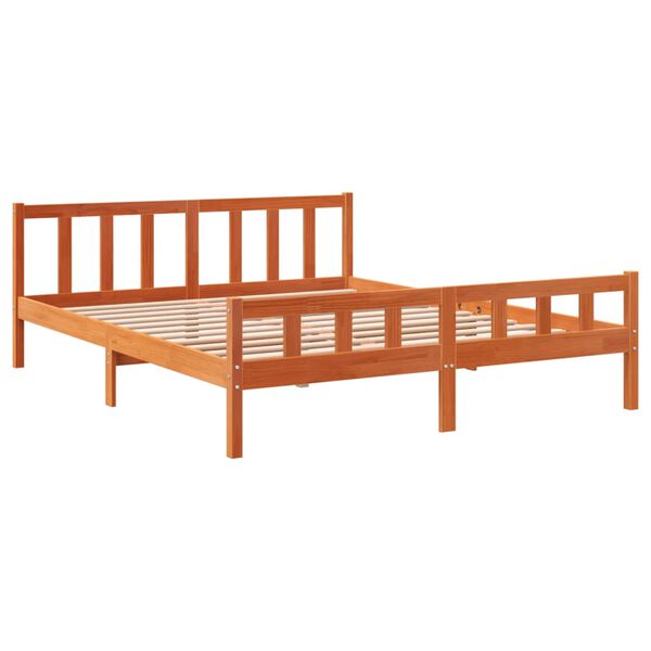 vidaXL Letto senza Materasso Marrone Cera 160x200 cm in Legno di Pino
