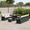 vidaXL Set Divano da Giardino con cuscino 10 pcs Nero polyrattan