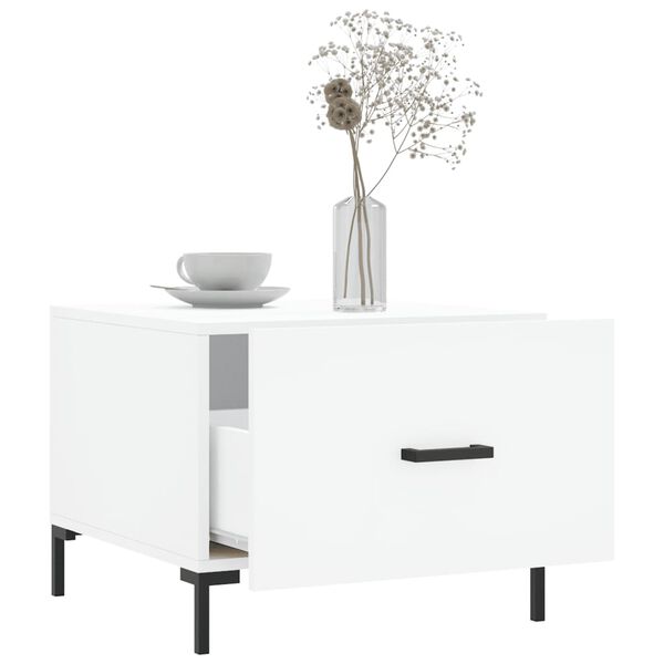 vidaXL Tavolini da Salotto 2 pz Bianchi 50x50x40 cm Legno Multistrato