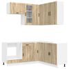 vidaXL Unit&agrave; Cucina PORTO 8 pz Rovere Sonoma Legno ingegnerizzato
