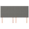 vidaXL Testiera Grigio Scuro 180x5x118/128 cm Tessuto
