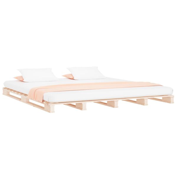 vidaXL Letto a Pallet 200x200 cm in Legno Massello di Pino