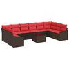vidaXL Set di divani 11 pz Marrone polyrattan