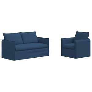 vidaXL Divano 2 pcs Blu