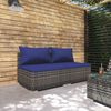 vidaXL Set Divani da Giardino 2 pz con Cuscini in Polyrattan Grigio