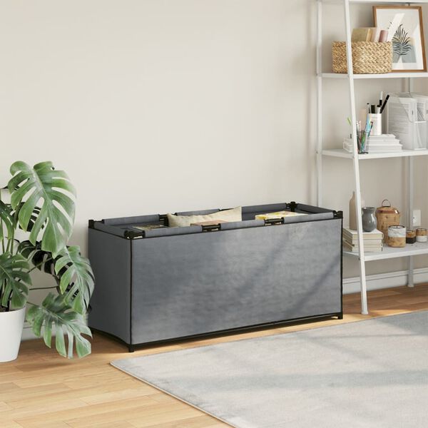 vidaXL Scatola Portaoggetti Grigia 105x34,5x45 cm in Tessuto