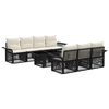 vidaXL Set Divano da Giardino 8 pz Nero e Bianco Crema polyrattan