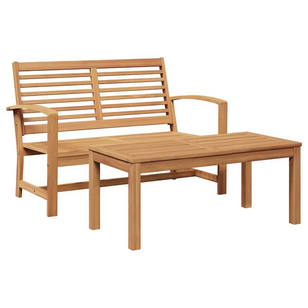 vidaXL Set Divano da Giardino Naturale Legno massello di teak