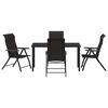 vidaXL Set da Pranzo per Giardino 5 pcs Nero caffè Poly Rattan