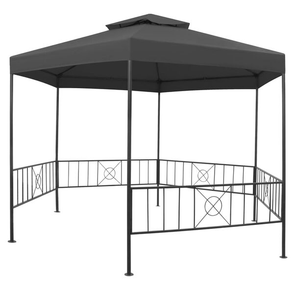 vidaXL Gazebo da Giardino 323x275x265 cm Antracite