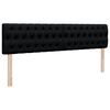 vidaXL Struttura Letto Pouf con Materasso Nero 180x200 cm in Tessuto