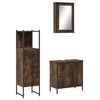 vidaXL Set Mobili da Bagno 3 pz Rovere Fumo in Legno Multistrato