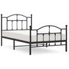 vidaXL Giroletto con Testiera e Pediera Metallo Nero 100x190 cm