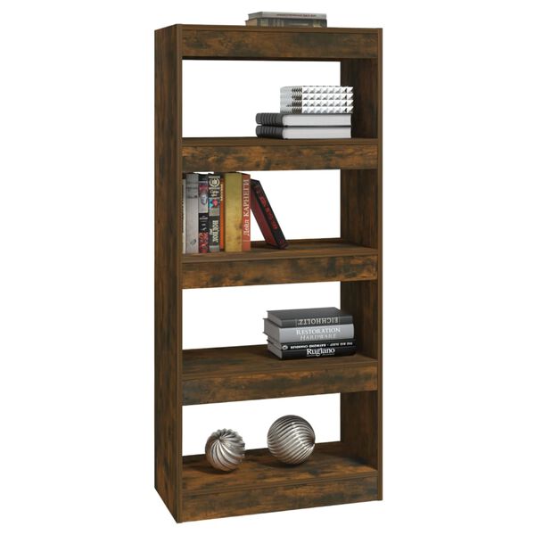vidaXL Libreria/Divisorio Rovere Fumo 60x30x135 cm Legno Multistrato