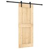 vidaXL Porta scorrevole Naturale e Nero 80 x 210 cm