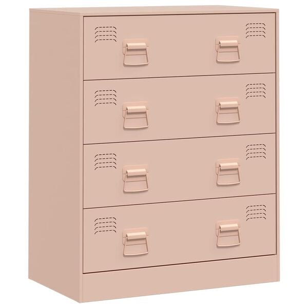 vidaXL Credenza Rosa 67x39x83 cm in Acciaio
