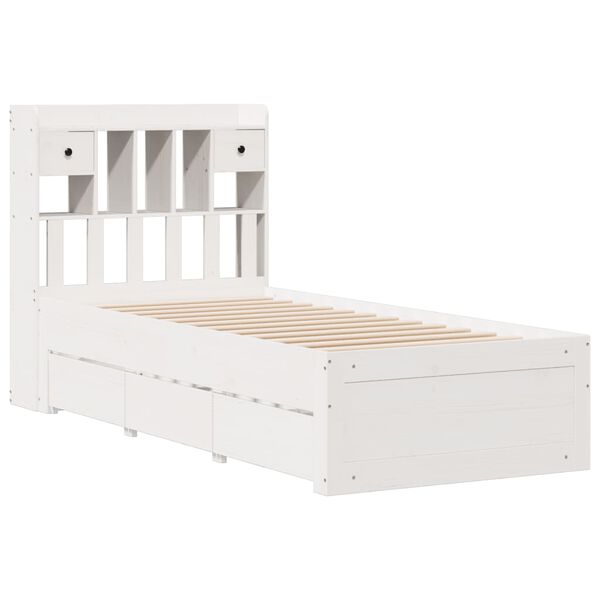 vidaXL Letto con Libreria senza Materasso 75x190 cm in Legno Pino