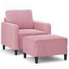 vidaXL Poltrona con Poggiapiedi Rosa 60 cm Velluto