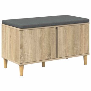 vidaXL Panca per ingresso con cuscino Rovere Sonoma 80 x 38 x 46 cm