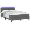 vidaXL Letto a molle con materasso Grigio scuro 140 x 200 cm Tessuto