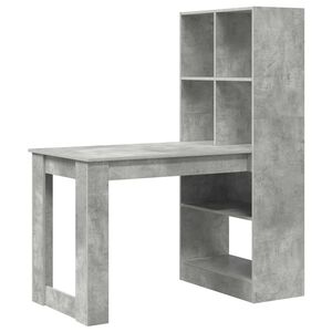 vidaXL Scrivania Grigio cemento Legno ingegnerizzato 122 x 67 x 145 cm