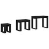 vidaXL Tavoli da annidamento 3 pcs Rovere Nero Legno multistrato