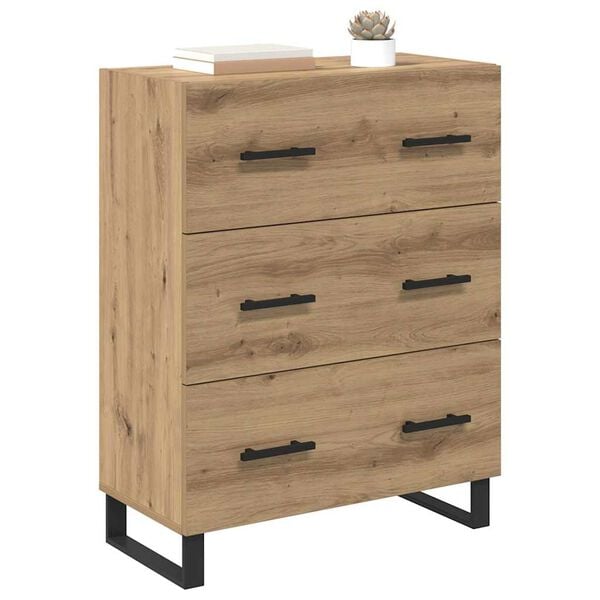 vidaXL Credenza con cassetto Rovere artigianale 69,5 x 34 x 90 cm
