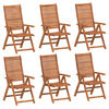 vidaXL Sedie Giardino Reclinabili 6pz 56x72x107 Legno Massello Acacia