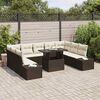 vidaXL Set Divano da Giardino 10 pcs Marrone Poly Rattan