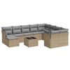 vidaXL Set Divani da Giardino 11 pz con Cuscini Beige in Polyrattan