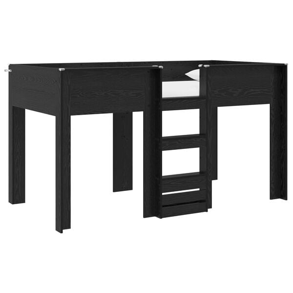 vidaXL Letto a Castello per Bambini Rovere Nero 100 x 200 cm