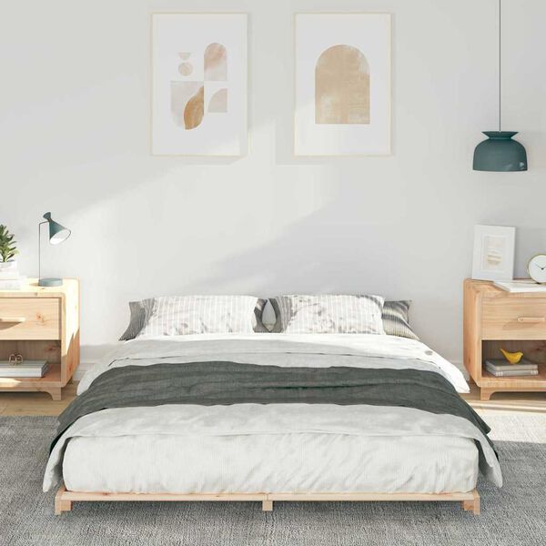vidaXL Struttura letto a terra Marrone 140 x 200 cm