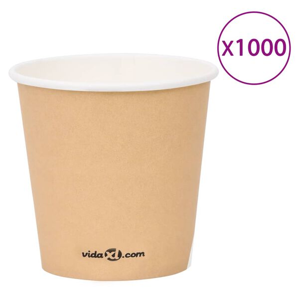 vidaXL Bicchieri di Carta da Caff&egrave; 120 ml 1000 pz Marroni