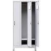 vidaXL Armadio con 3 Armadietti in Acciaio 90x45x180 cm Grigio