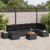vidaXL Set Divano da Giardino con cuscino 8 pcs Nero Poly Rattan