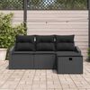 vidaXL Set di divani con cuscino 4 pcs polyrattan