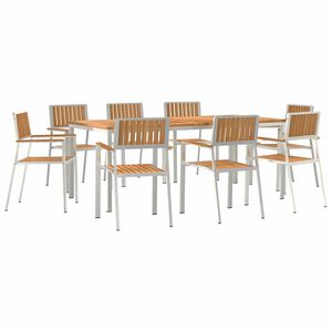vidaXL Set da pranzo per esterni 9 pz 200 x 90 x 75 cm