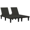 vidaXL Lettino Prendisole Doppio Nero 155x138x83 cm in Polipropilene