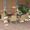 vidaXL Set da Pranzo da Giardino 7 pz con Cuscini in Polyrattan Beige