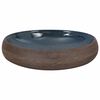 vidaXL Lavabo da Appoggio Marrone e Blu Ovale 59x40x15 cm Ceramica