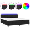vidaXL Letto a Molle con Materasso e LED Nero 180x200 cm in Velluto